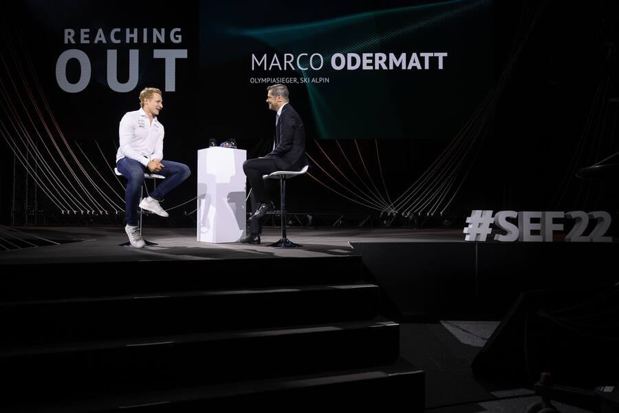 Marco Odermatt am Swiss Economic Forum SEF in Interlaken.