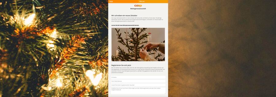 Screenshot von der Website coop-wohngenossenschaft.ch
