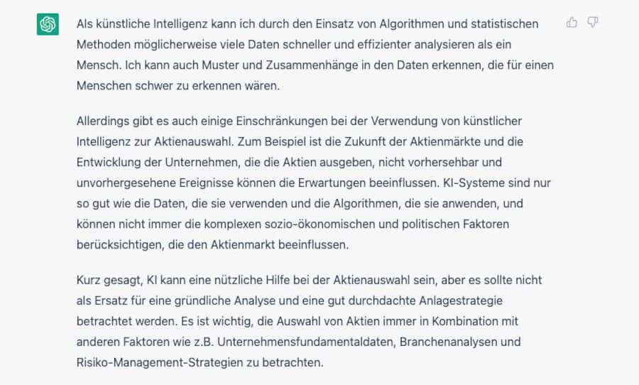 Chat GPT Aktien