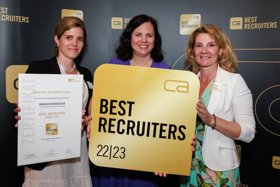 Helvetia gewann bei Best Recruiters Award unter den Allbranchenversicherern