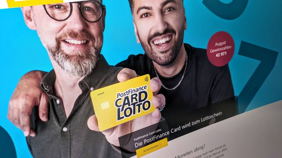 Neu auch Spiel-Bank: Die Kontokarte der Postfinance wird zum Lottoschein