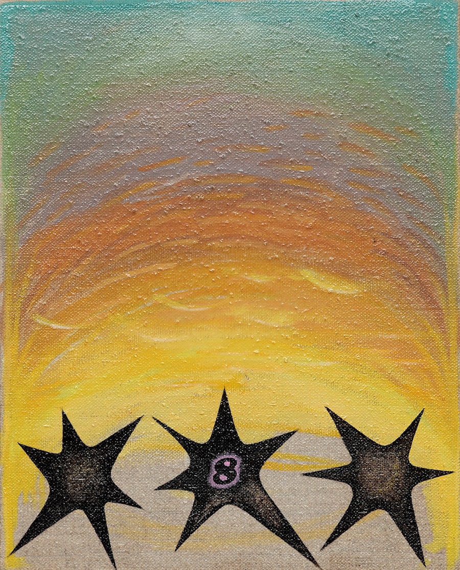 «Ohne Titel», aus der Serie «All You Have Is Now», 2022, Öl und Acryl auf Leinwand, 33 x 26,5 cm, Kunstsammlung Julius Bär.