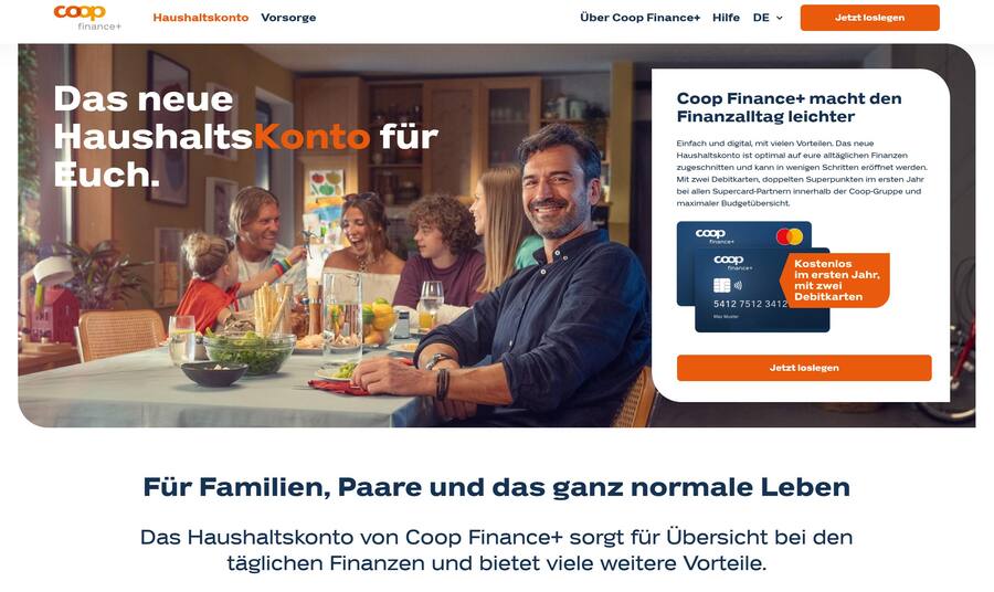 Coop Finance plus: Der Detailhändler wirbt auf einer neuen Website für das Bankangebot