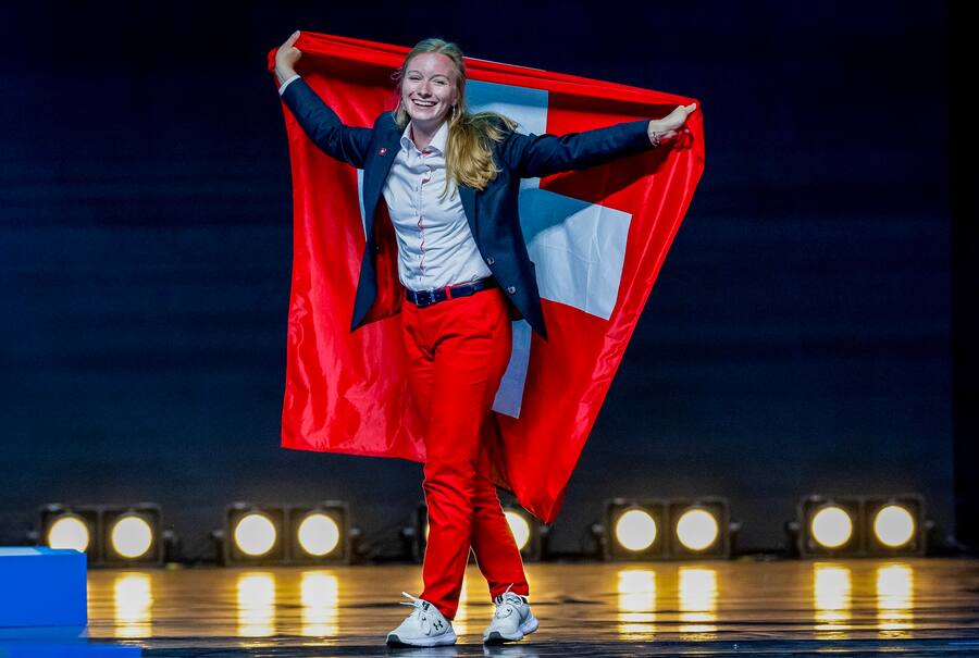 09.09.2023; Danzig; Euroskills Gdanks 2023 - Ariane Aeschlimann (Skill 32), Fleischfachfrau EFZ gewinnt die Goldmedaille an der EuroSkills 2023 in Gdansk (Foto: SwissSkills/Michael Zanghellini)