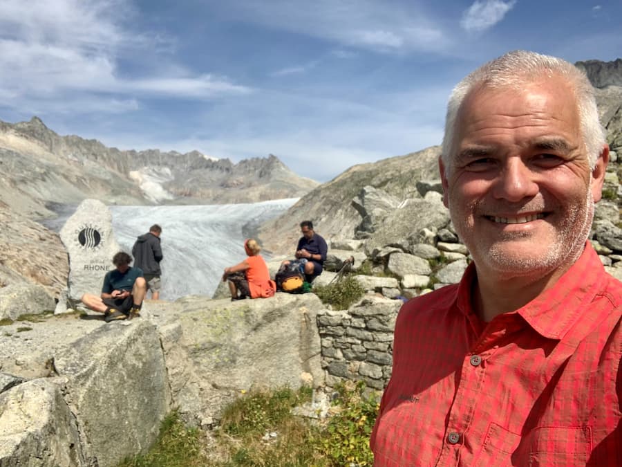 Christoph Schmallenbach beim Rhonegletscher.