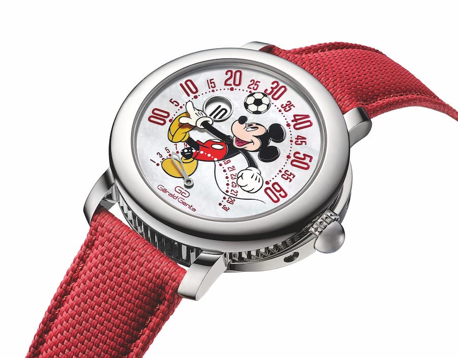  Der Arm von Mickey ist zugleich der Minutenzeiger.