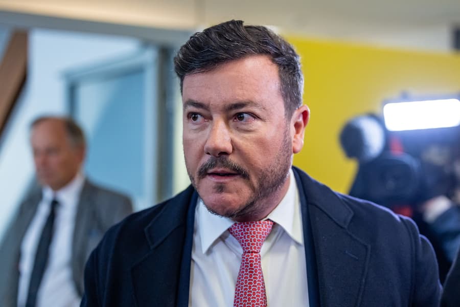 ABD0025_20240424 - INNSBRUCK - ÖSTERREICH: Rene Benko am Mittwoch 24. April 2024 während der Signa - Prüfungstagsatzung im Konkursverfahren gegen Signa-Gründer Rene Benko in Innsbruck. - FOTO: APA/EXPA/JOHANN GRODER