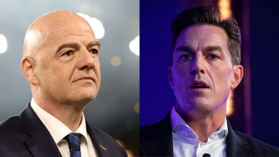 Widersacher: Gianni Infantino von der Fifa und Andrew Wilson von Electronic Arts.