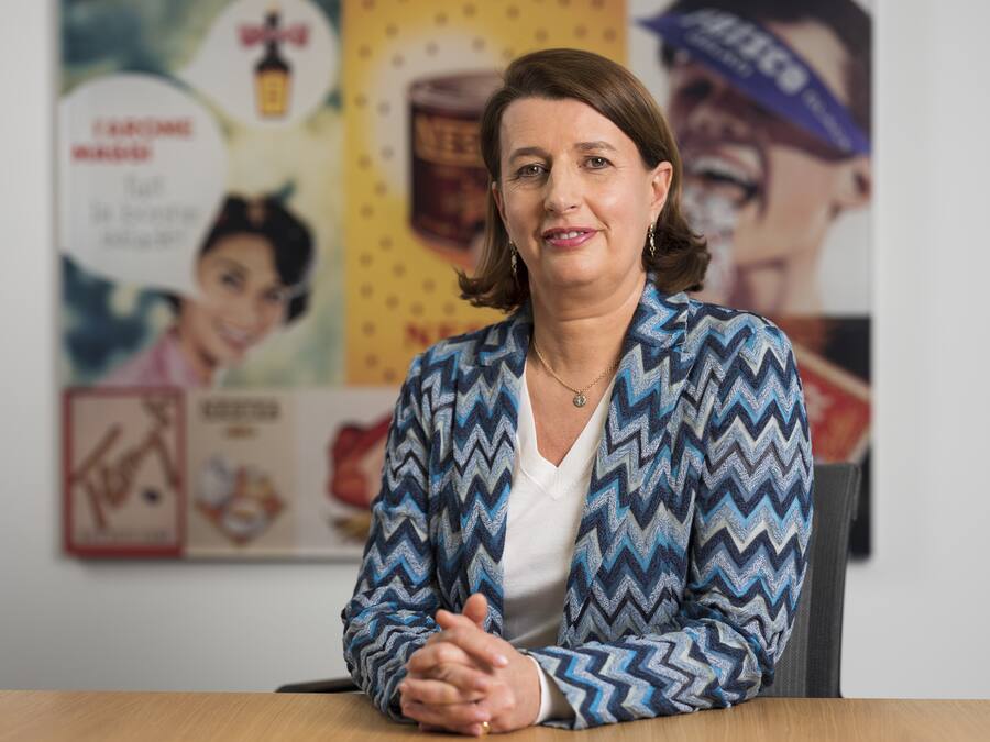 Portrait of Muriel Lienau, CEO Nestle Switzerland, taken at Nestle Switzerland's headquarters in La Tour-de-Peilz, Switzerland, on April 29, 2019. (KEYSTONE/Christian Beutler)Muriel Lienau, CEO Nestle Schweiz, portraitiert am 29. April 2019 am Hauptsitz von Nestle Schweiz in La Tour-de-Peilz. (KEYSTONE/Christian Beutler)
