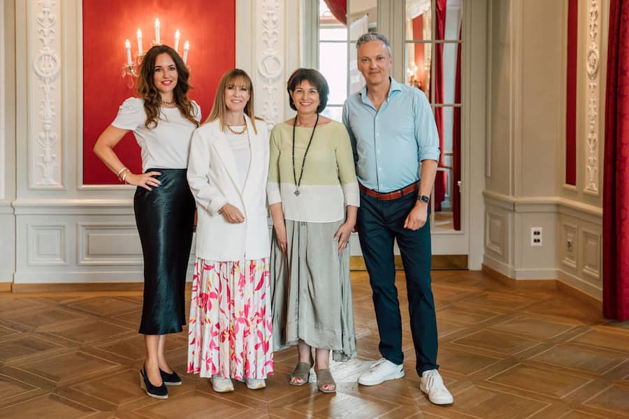 Green Business Award Jury (v. l.): Patrizia Laeri, Michèle Rodoni, Doris Leuthard und Cédric Habermacher.