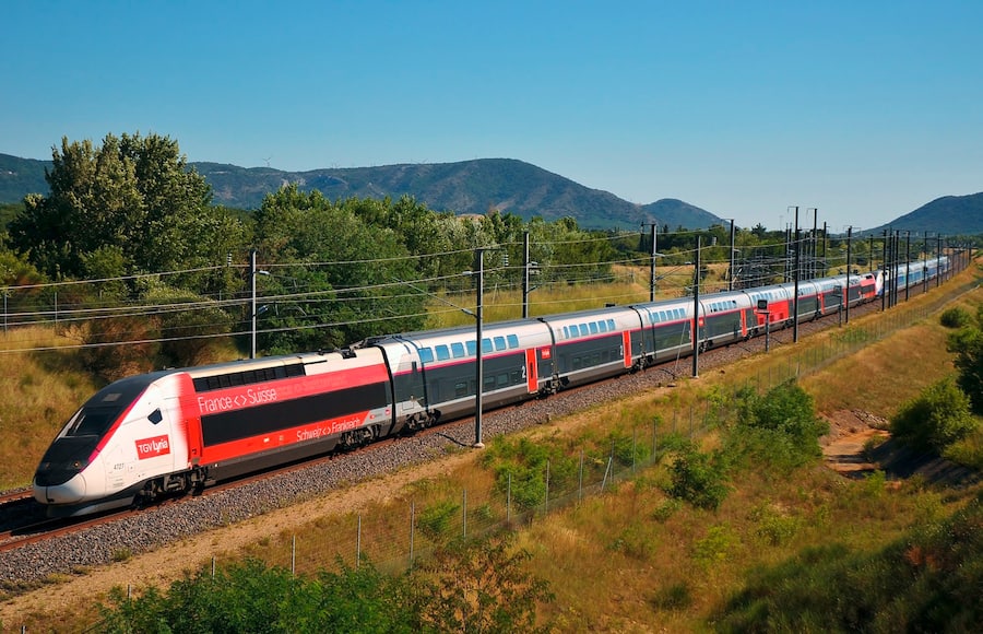 Der TGV Lyria in voller Fahrt