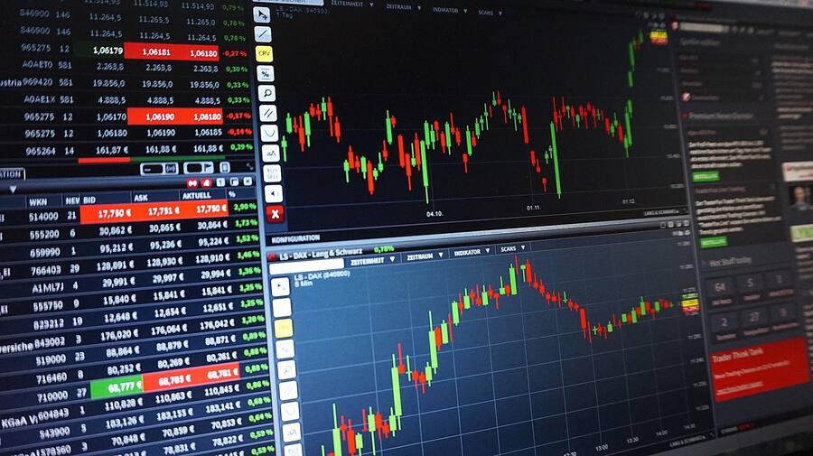 Monitoransicht eines Traders