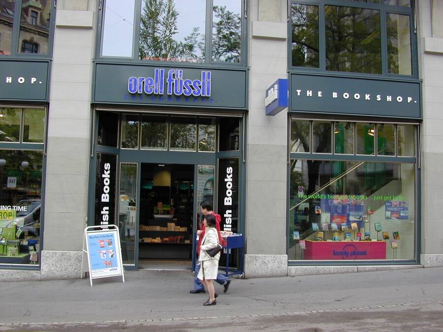 Zuerich Bahnhof Strasse Buch-Handels Kette Orell Fuessli Schweiz (Photo by Brinckmann/ullstein bild via Getty Images)