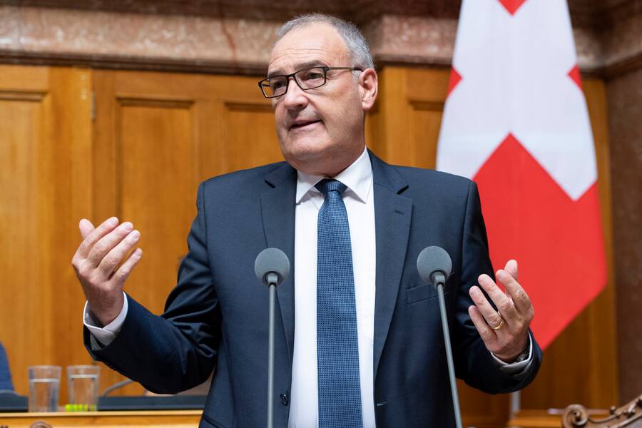 Bundesrat Guy Parmelin spricht an der Herbstsession