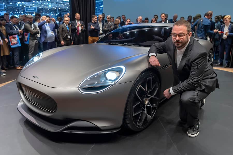 Toni (Anton) Piech, CEO is presented The New car electric Piech Mark Zero, during the press day at the 89th Geneva International Motor Show in Geneva, Switzerland, Tuesday, March 05, 2019. The Motor Show will open its gates to the public from 7 to 17 March presenting more than 180 exhibitors and more than 100 world and European premieres. (KEYSTONE/Martial Trezzini)