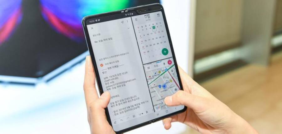 Das Falthandy von Samsung mal aufgeklappt