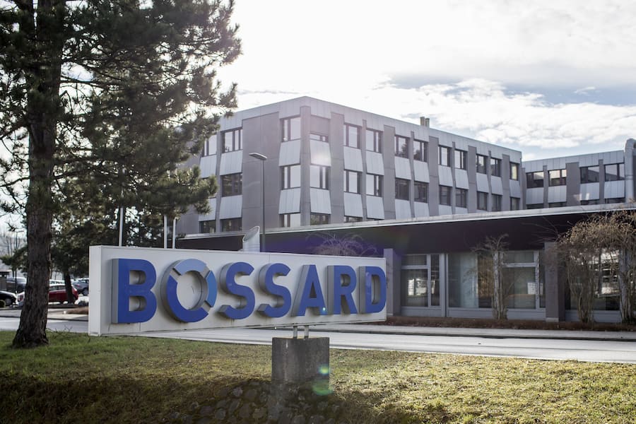 Das Logo der Firma Bossard, fotografiert am Mittwoch, 8. Maerz in Zug. (KEYSTONE/Alexandra Wey)
