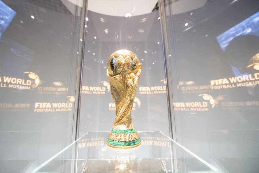 The World Cup trophy during the exclusive preview of the FIFA World Football Museum in Zurich, Switzerland, Wednesday, 24 February 2016. The new FIFA museum will open its doors on Sunday, 28 February. (KEYSTONE/Ennio Leanza)