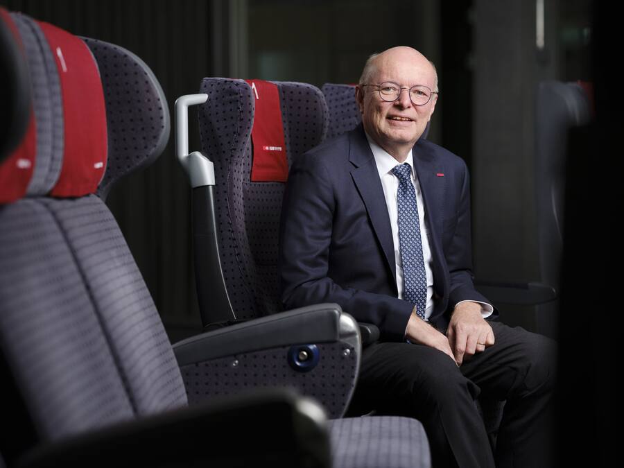 Vincent Ducrot, CEO der Schweizerischen Bundesbahnen SBB, portraitiert am 7. Mai 2020 am Hauptsitz der SBB in Bern. (KEYSTONE/Christian Beutler)