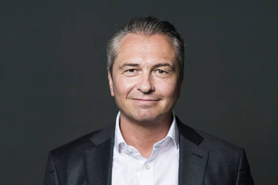 Andre Krause, CEO der Sunrise Communications, portraitiert am 14. Mai 2020 am Hauptsitz der Sunrise in Opfikon. (KEYSTONE/Goran Basic)