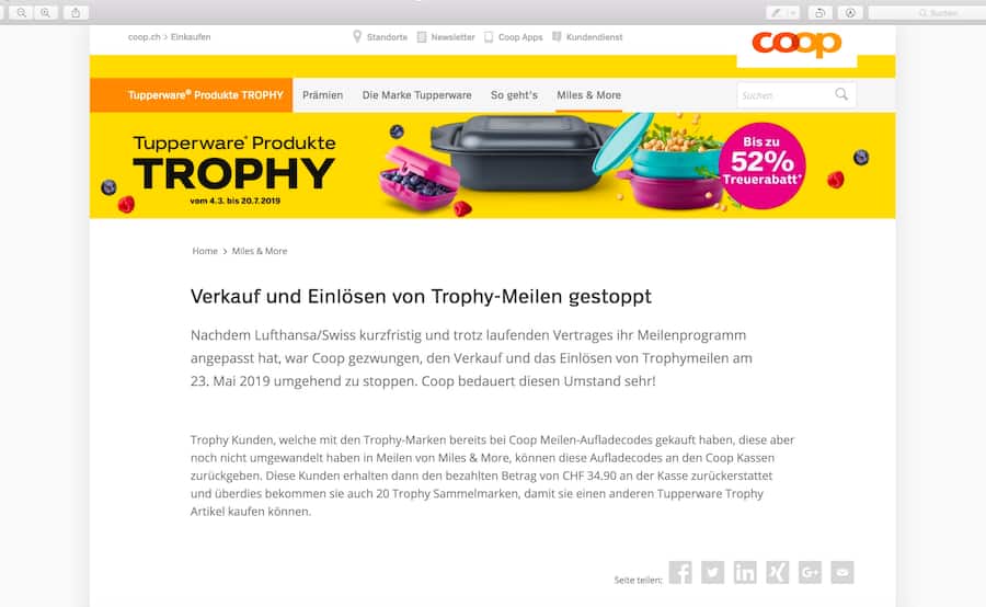 Screenshot Coop Website