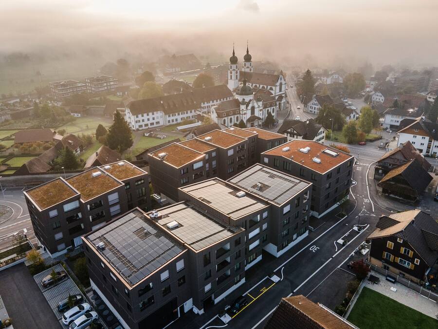 19.10.2020; Eschenbach; (SNBS)-Ueberbauung Oberhof; Uebersicht der (SNBS)-Ueberbauung Oberhof in Eschenbach. © Valeriano Di Domenico