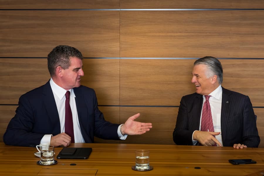 HZ Gespräch mit Peter Spuhler und Sergio Ermotti.GesprächfotoFotografiert in Zürich am 19.11.2018