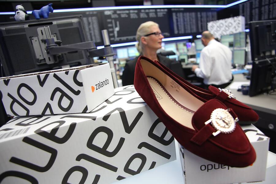 Zalando beim Börsengang des Unternehmens an der Frankfurter Wertpapierbörse.