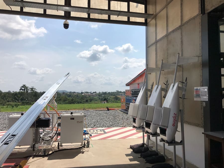 Rampe für die Drohnen von Zipline